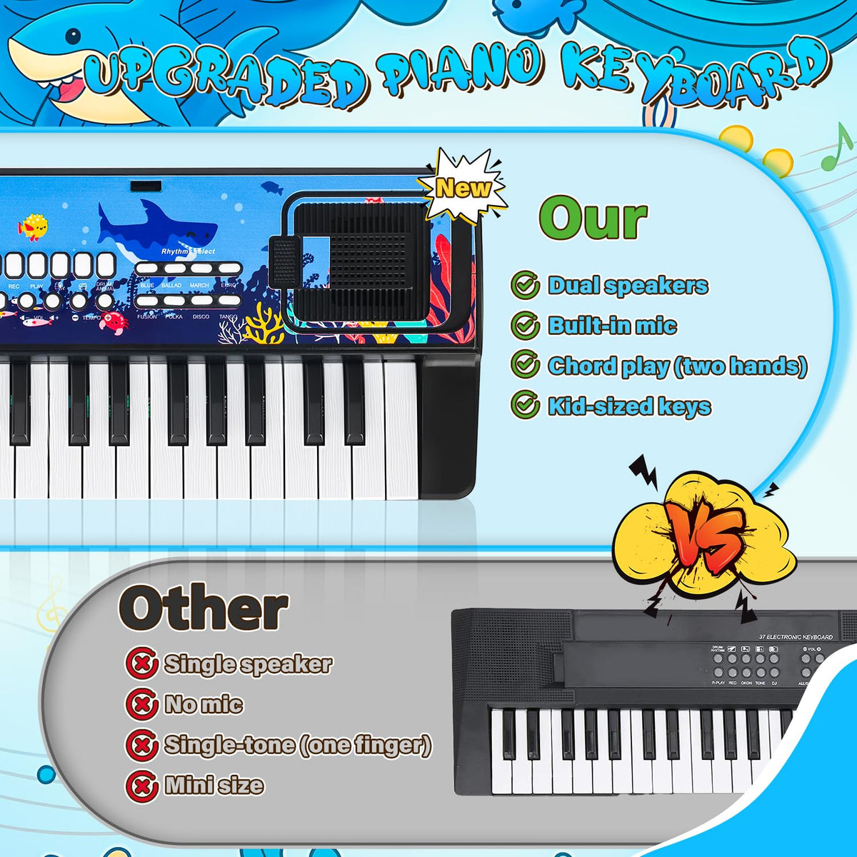 MusicForset built-in microphone enables sing-alongs and performances.
