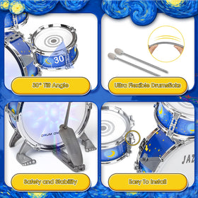 MusicForset drum set safety and durability with smooth edges.