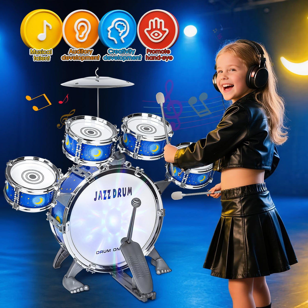 MusicForset compact drum set fits small spaces for growing players.