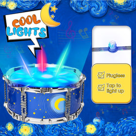 MusicForset kids drum set playtime rhythm scene with joyful toddler.