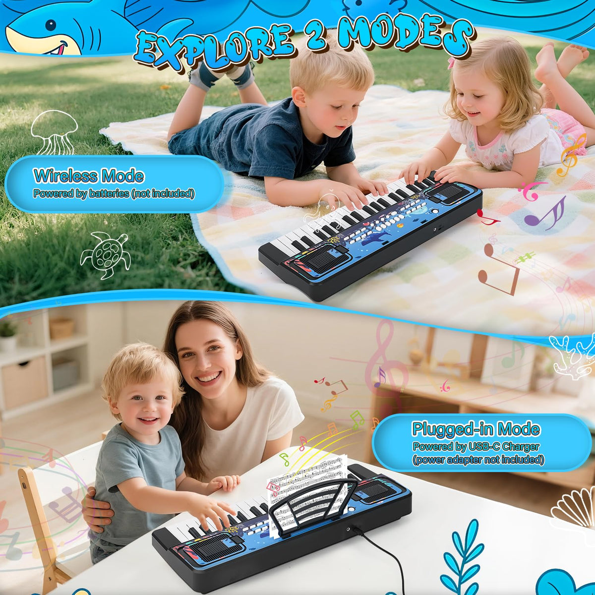 MusicForset ocean-themed piano keyboard sparks imaginative play and learning.