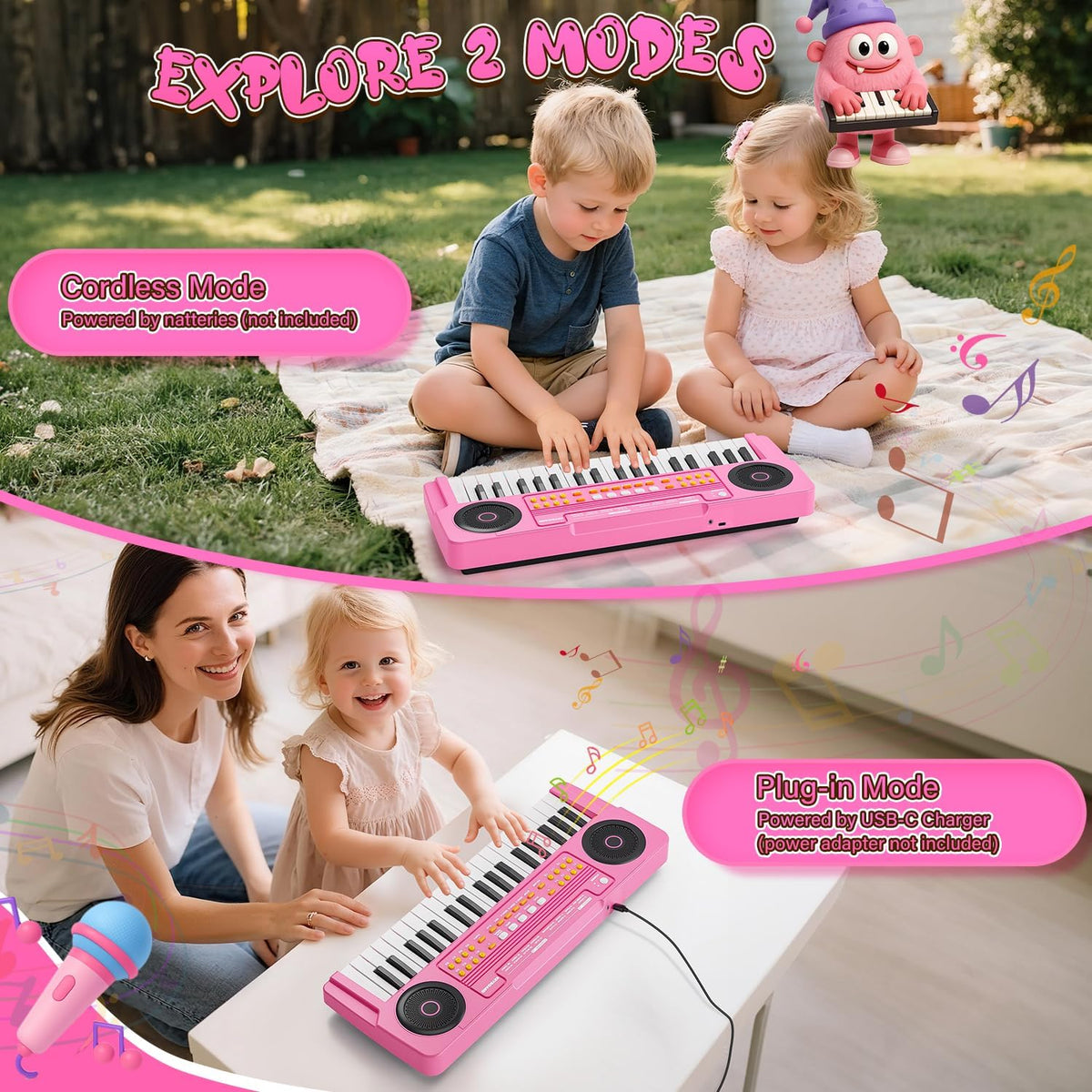 MusicForset portable kid piano compact for easy travel and playdates