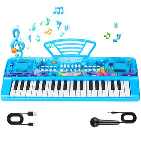 MusicForset blue 37-key piano gift-ready, ideal birthday present for kids