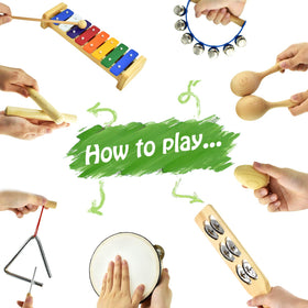 MusicCube claves for beat-tracking practice in a safe wooden set