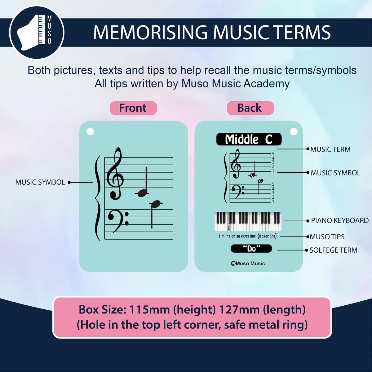 MUSO flash cards colour coding boosts recognition during practice