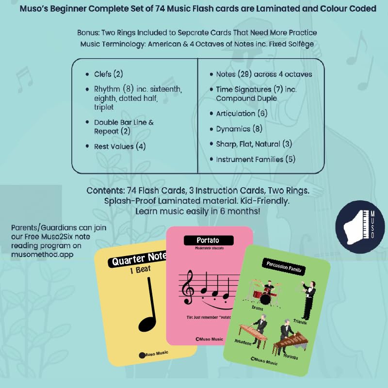 MUSO flash cards contents list for quick reference study