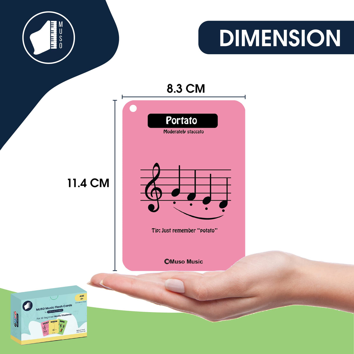 MUSO flash cards with rings for easy organization