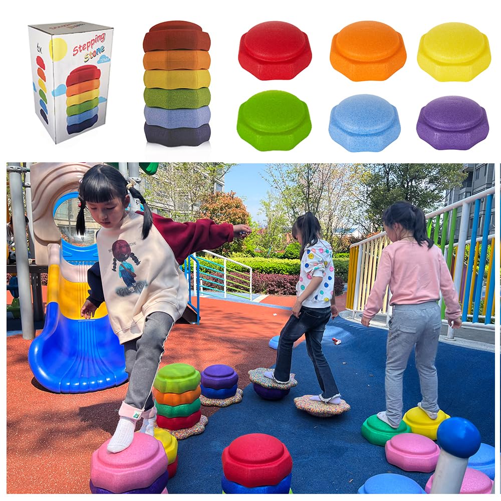 Mutasui Balance Stepping Stones playset helping kids improve balance and coordination.