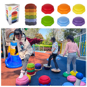 Mutasui Balance Stepping Stones playset helping kids improve balance and coordination.