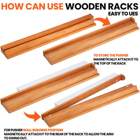 MUTEX cherry wood finish racks, durable and stylish for long-term use.