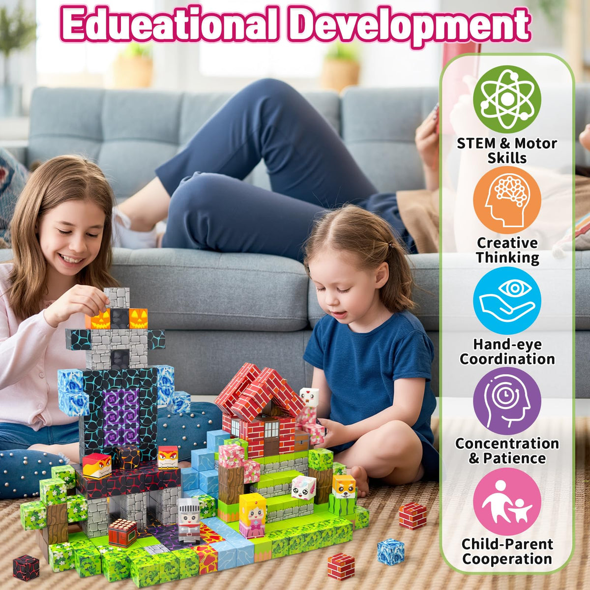 MUUHU colorful magnetic cubes for vibrant building and learning