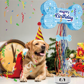 MUWOOB dog bone pinata hanging setup is easy to use
