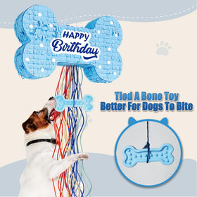 MUWOOB dog bone pinata pull-string detail for interactive fun