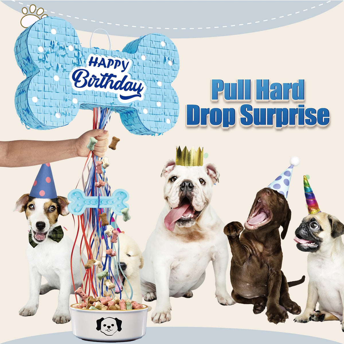 MUWOOB dog bone pinata ribbons decor boosts party atmosphere