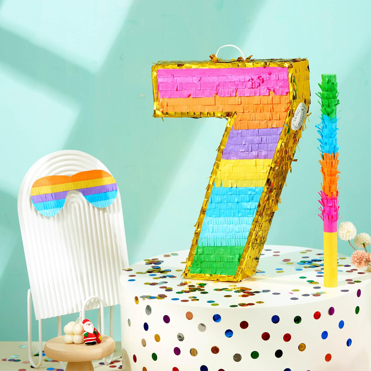 MUWOOB Rainbow 7 pinata fill options for candy and favors