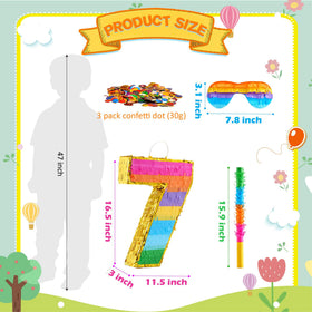 MUWOOB Rainbow 7 pinata side detail with gold edging for premium look
