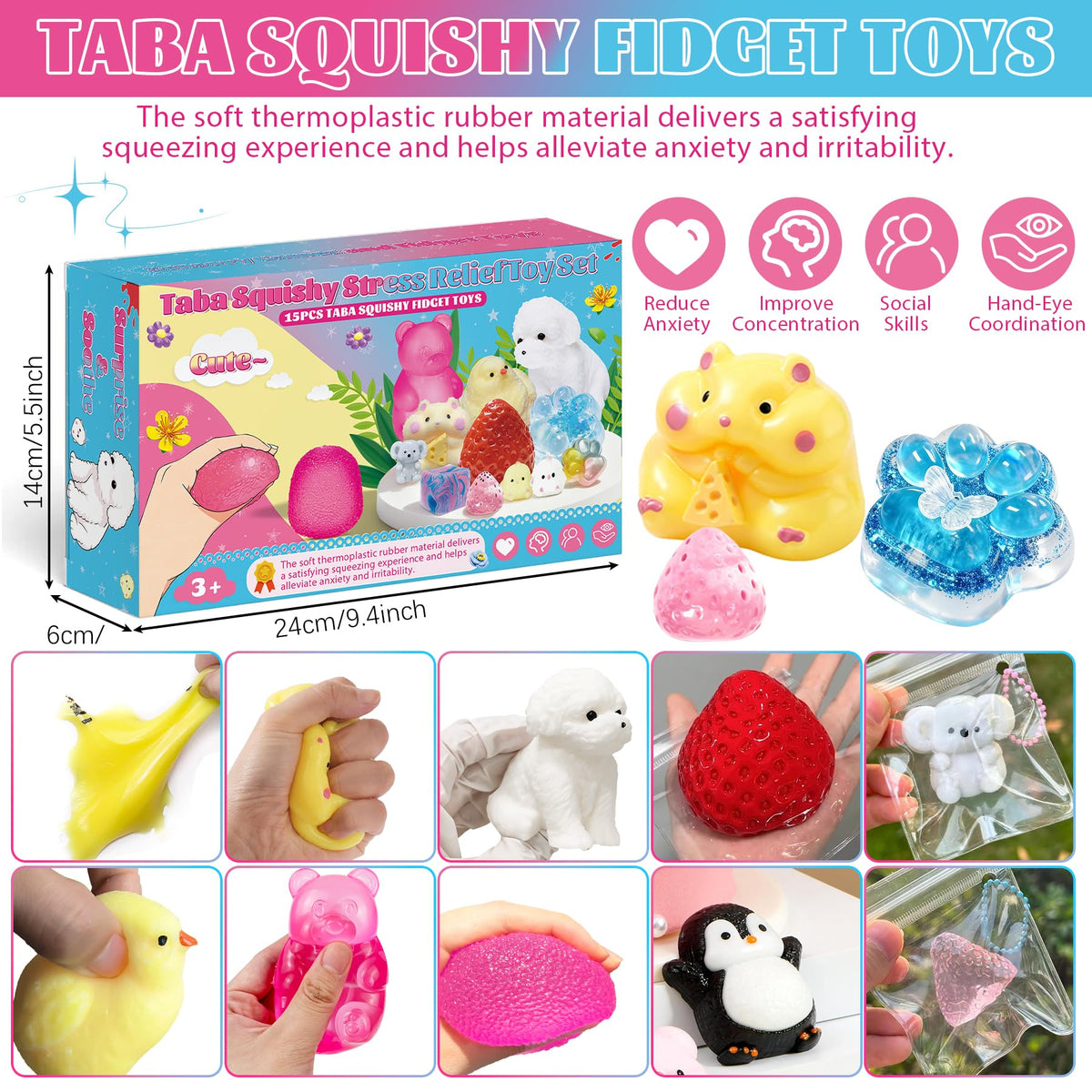 Muxiziu Taba Squishies Kit cat paw squishy for tactile fun and focus