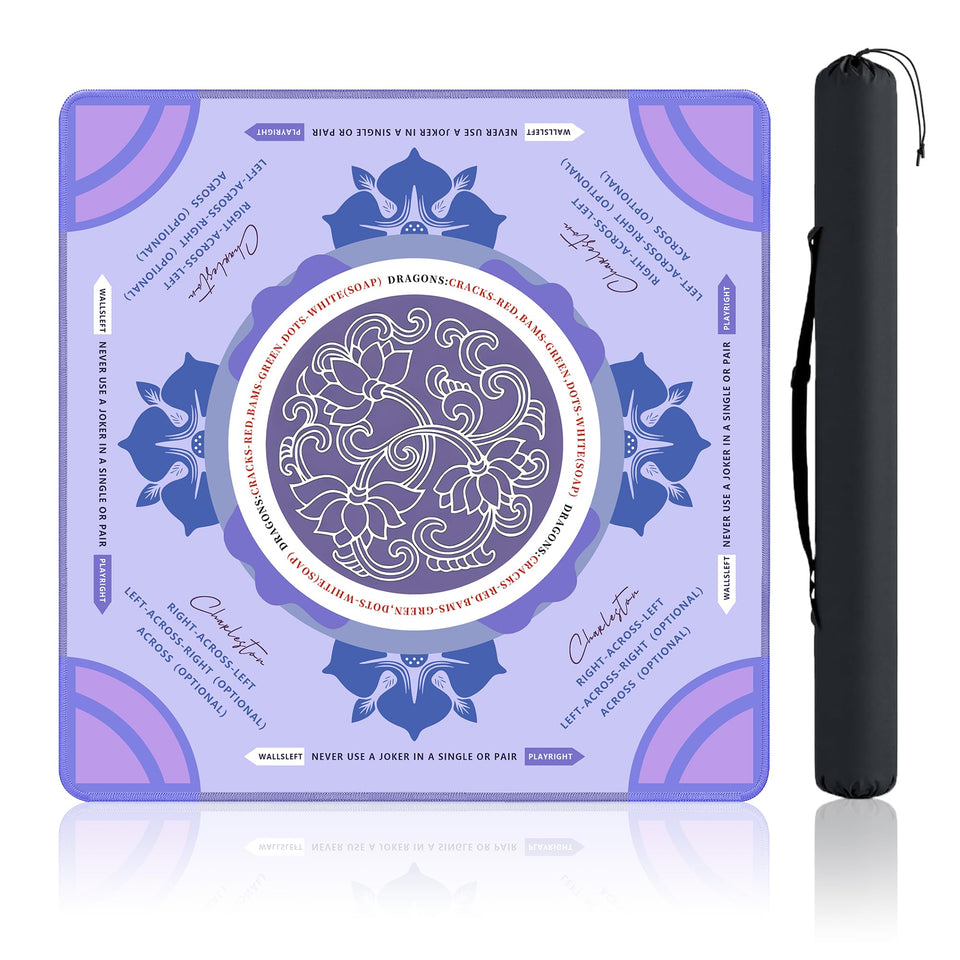 MuyuRise Mahjong Table Mat 31.5 purple with a spacious play surface for up to six players.