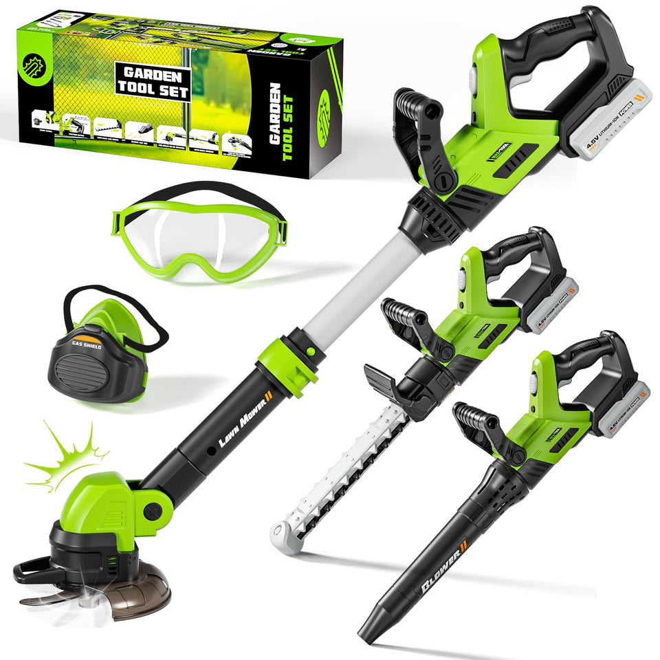 MUZREES 3-in-1 weed wacker toy with lights sparks imaginative outdoor play.