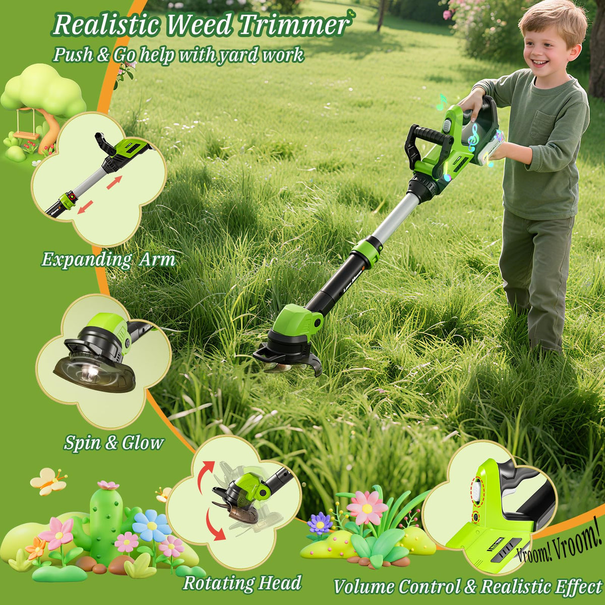 MUZREES Upgraded Kids Tool Set gloves focus for safe pretend gardening tasks