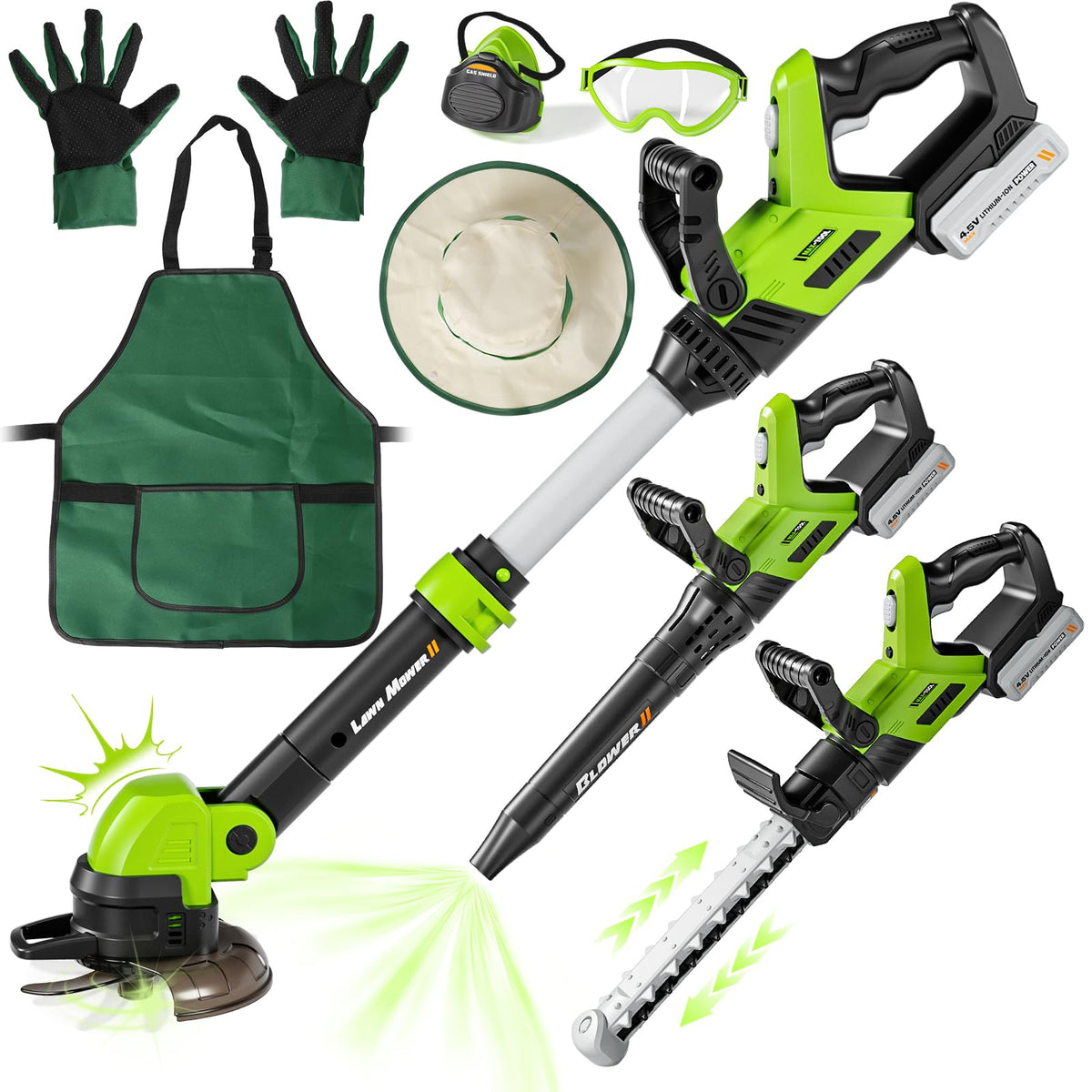 MUZREES Upgraded Kids Tool Set mower focus for imaginative play and motor skill development