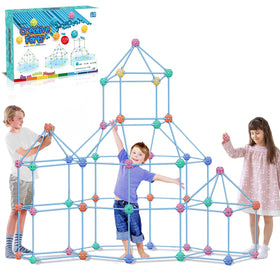 Mvishev fort-building-kit-339-pieces laid out for expansive imaginative construction indoors