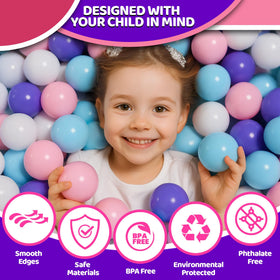 MW SPORTS 2.3-inch ball close-up showing smooth, durable plastic for toddlers.