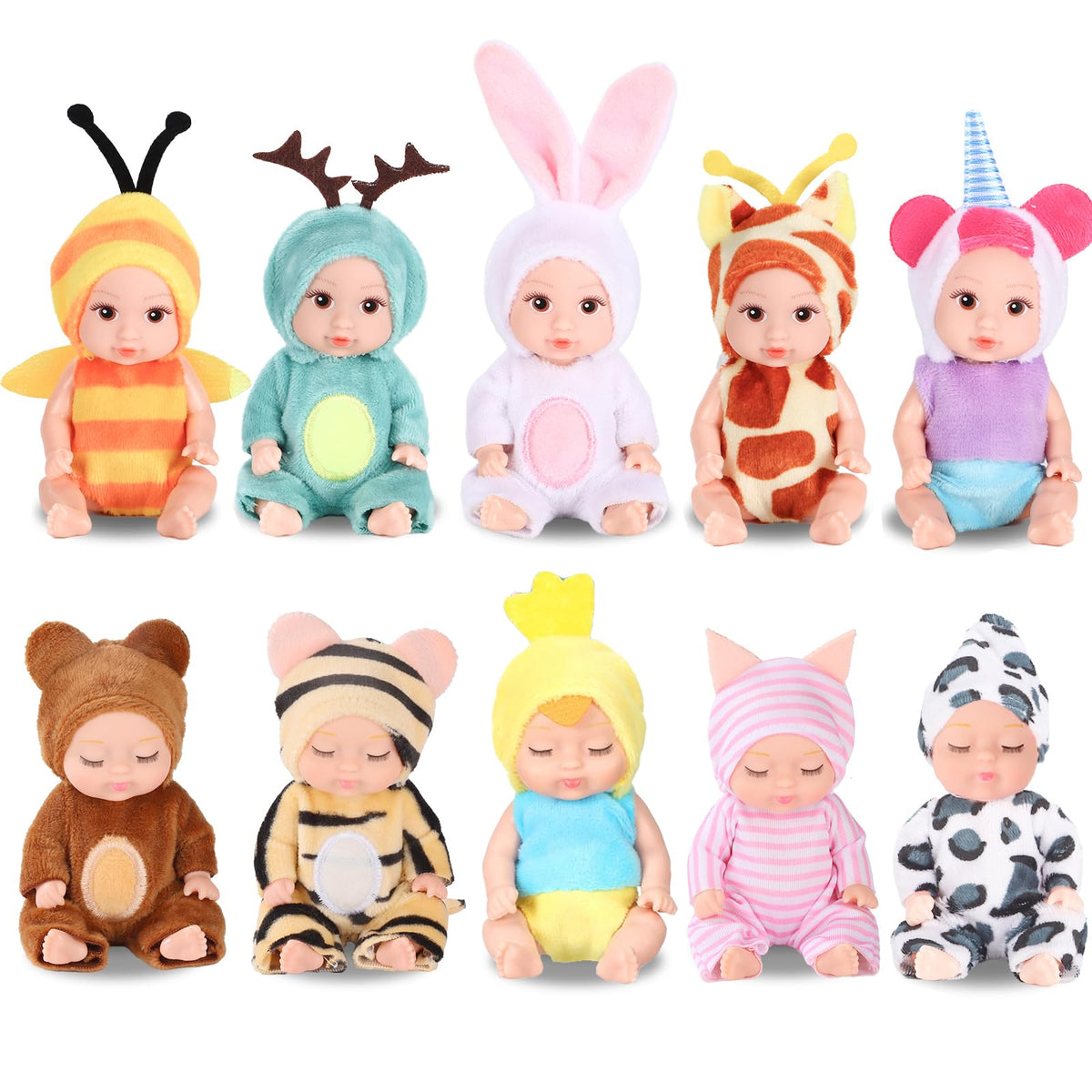 MXSYSHYJ 4-inch mini dolls with open eyes for imaginative play