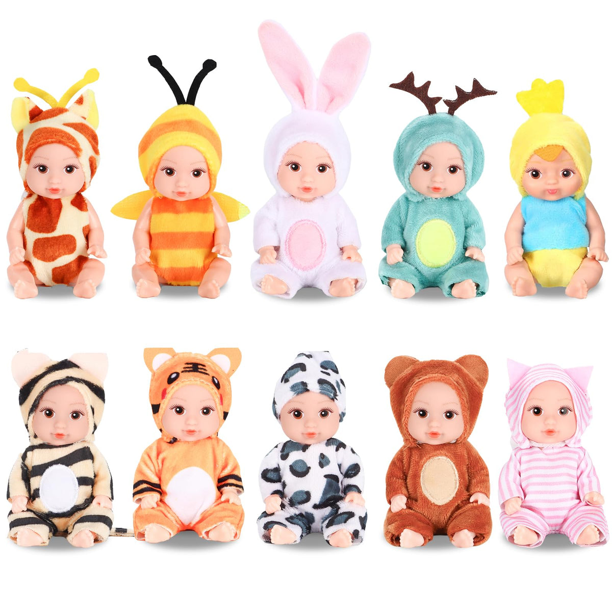 MXSYSHYJ mini 4-inch open-eye baby dolls ready for imaginative play