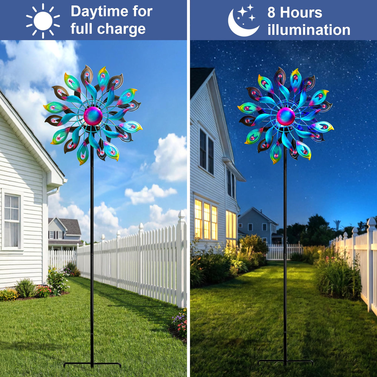 MXwcy night garden display with color glow and motion