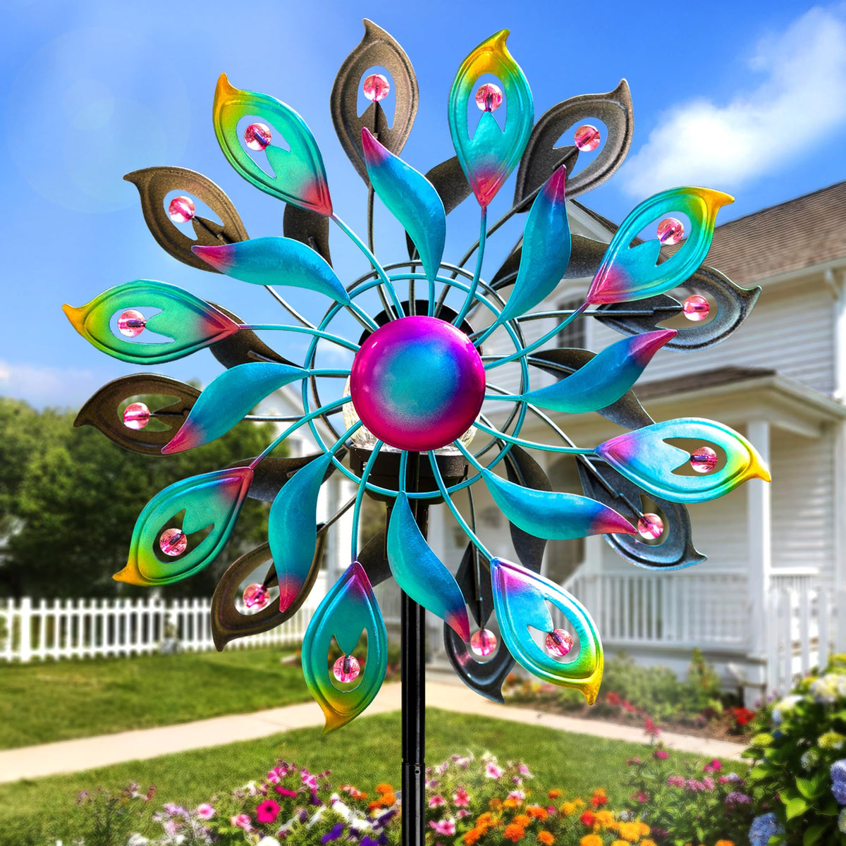 MXwcy solar LED globe color change for evening ambiance