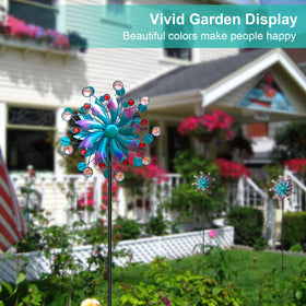 MXwcy wind spinner double blades rotate independently for dynamic visual interest.
