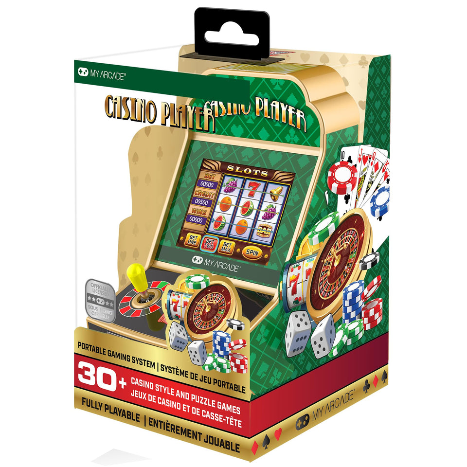 My Arcade Casino Player front view with a 3.5-inch display for portable casino play.
