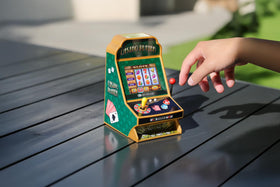 My Arcade Casino Player in-use image highlights built-in games and easy power options.