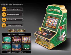 My Arcade Casino Player top-angle shows compact handheld design for anytime play.