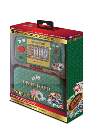 My Arcade Casino Pocket games menu showing 30 titles for quick casino and puzzle fun.