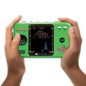 My Arcade Galaga Pocket with a vivid 2.75-inch display for portable retro play.