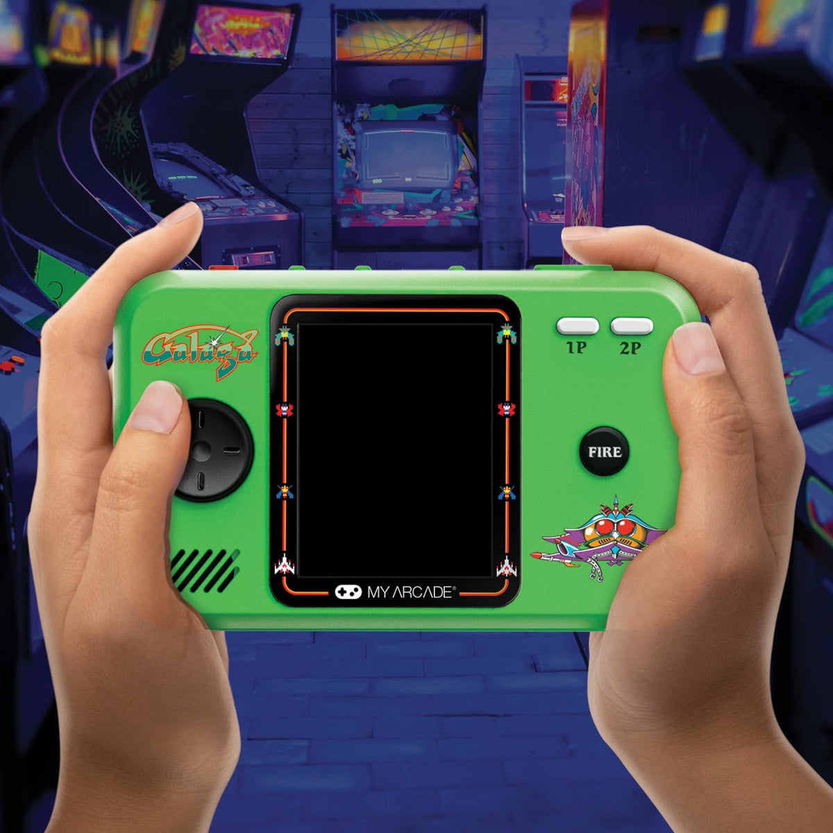 My Arcade Galaga Pocket features a 3.5mm headphone jack for private listening on the move.