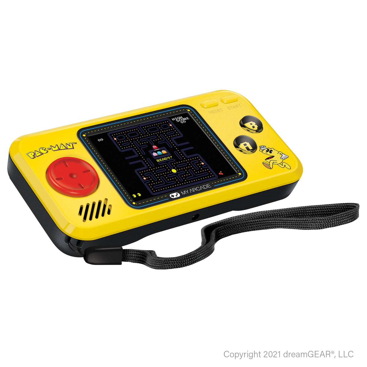 My Arcade Pocket Player front view shows Pac-Man artwork for authentic nostalgia.