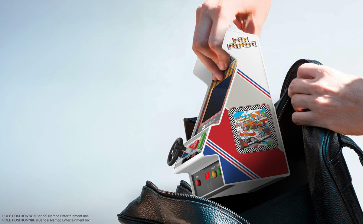 Pole Position built-in speaker provides immersive sound with adjustable volume.