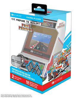 My Arcade Pole Position handheld front view, compact portable arcade for quick play sessions.