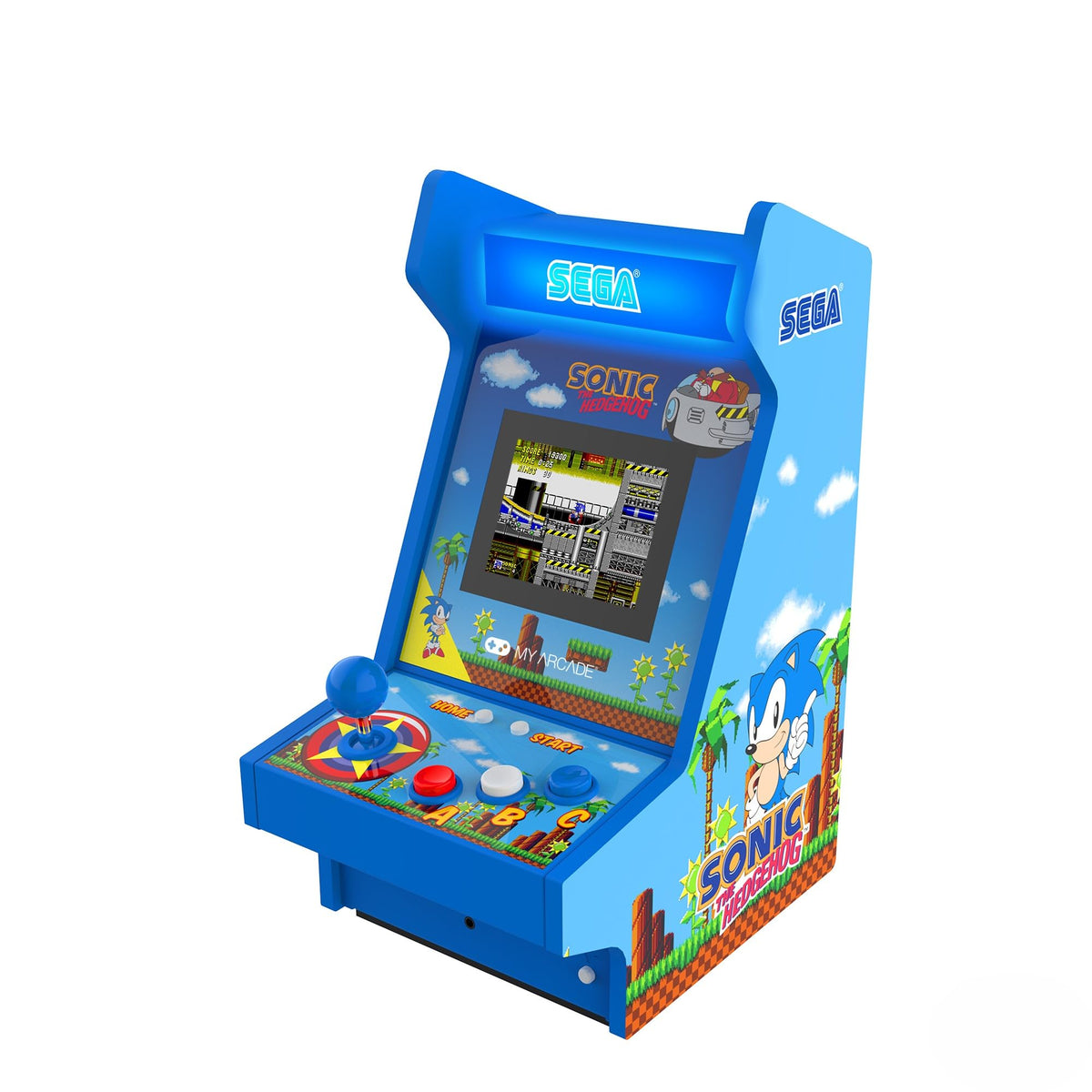 My Arcade Sonic Mighty Player front view, compact retro console for on-the-go Sega nostalgia.