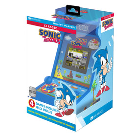 My Arcade Sonic Mighty Player side angle emphasizing portable design for quick gaming sessions.