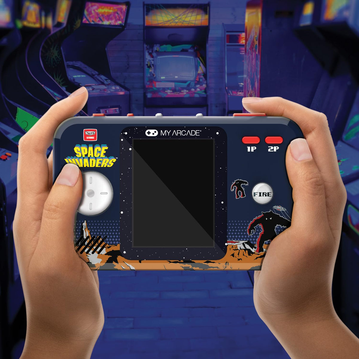 My Arcade Space Invaders Pocket Player Pro built-in speaker with adjustable volume.