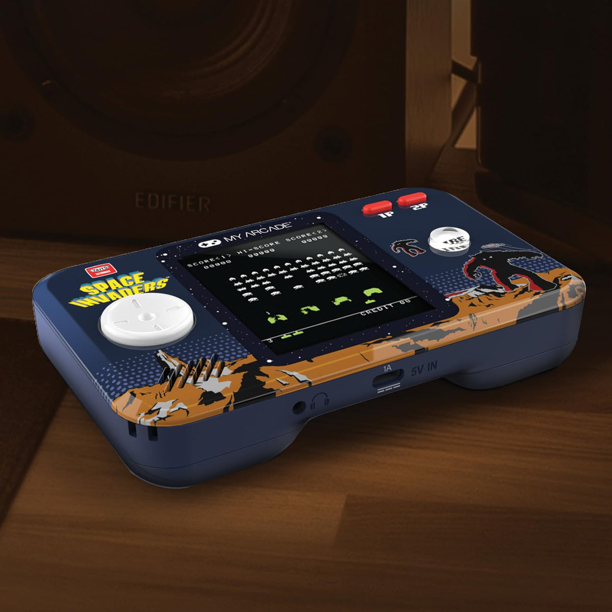 My Arcade Space Invaders Pocket Player Pro ergonomic design for comfortable long play sessions.