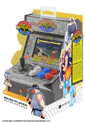 My Arcade Street Fighter II CE illuminated marquee and coin trap detail