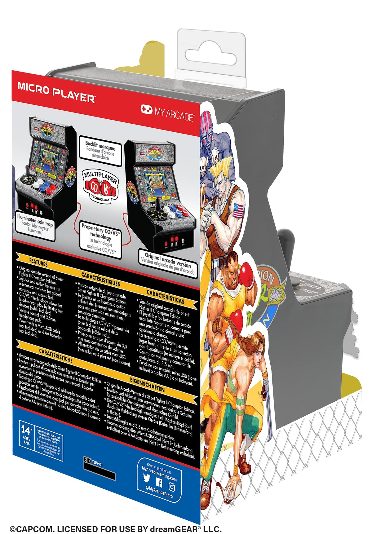 My Arcade Street Fighter II CE packaging and accessories included