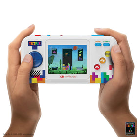 My Arcade Tetris Pocket Player Pro includes a headphone jack for private sessions.