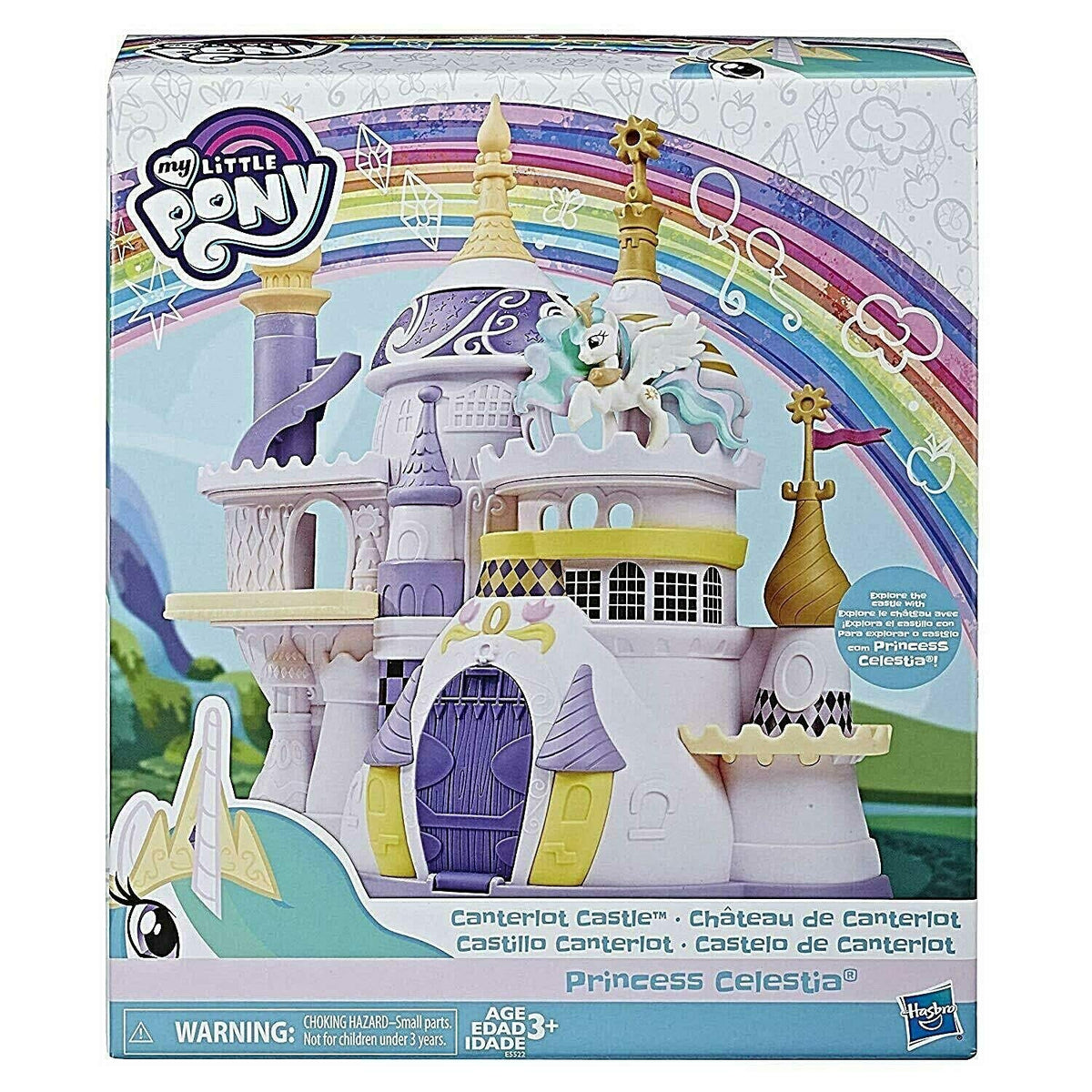 My Little Pony Canterlot Castle Playset front view with Princess Celestia figure