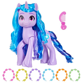 My Little Pony Izzy Moonbow figure lights up to reveal sparkle color during play